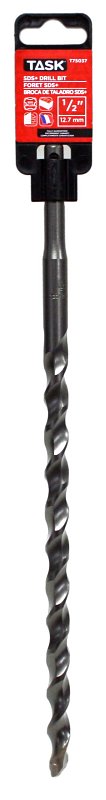 Task T75037 Drill Bit, 1/2 in Dia, 12 in OAL, 2-Flute, SDS Plus Shank