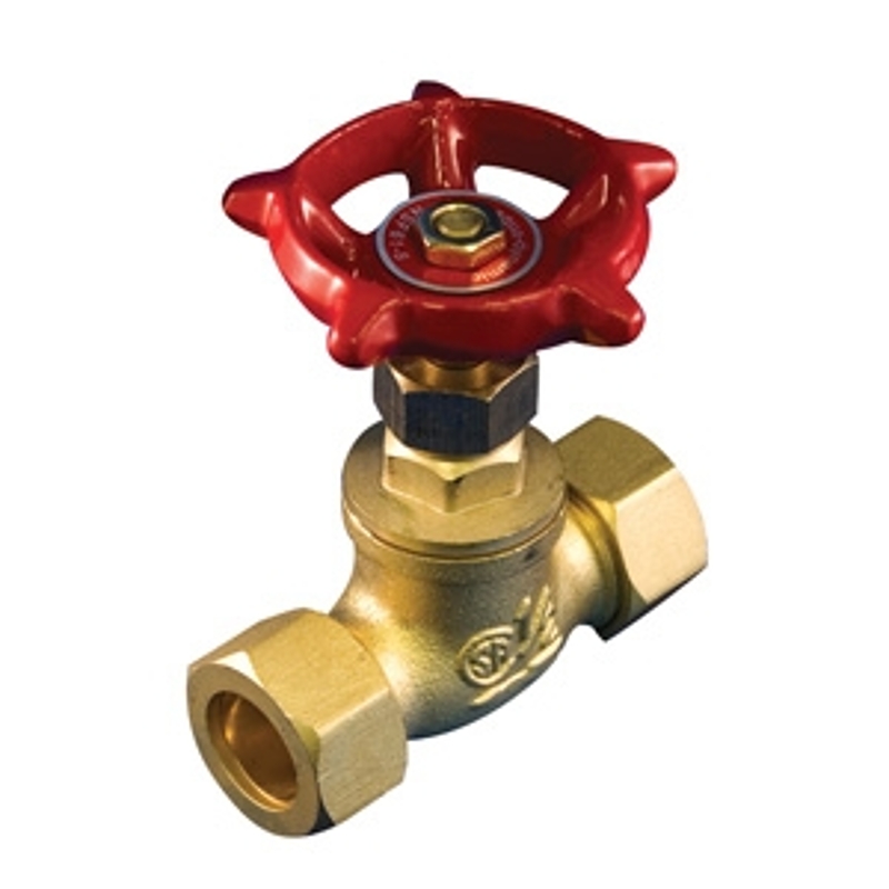 aqua-dynamic 1195-514 Stop Valve, 3/4 in Connection, Compression, 125 psi Pressure, Brass Body