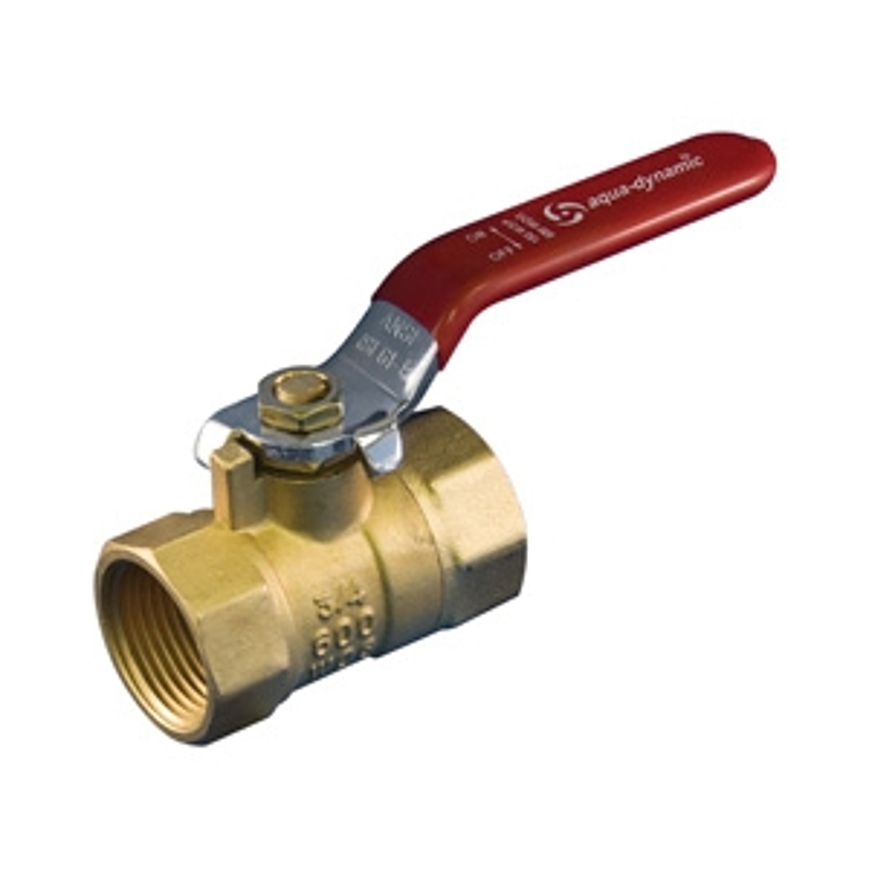 aqua-dynamic 1197-903 Ball Valve, 1/2 in Connection, Threaded, 600 psi, Brass Body, -18 to 82 deg C Temperature