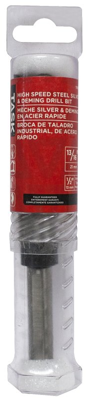 Task T81316 Deming Drill Bit, 13/16 in Dia, 6 in OAL, 1/2 in Dia Shank, Reduced Shank