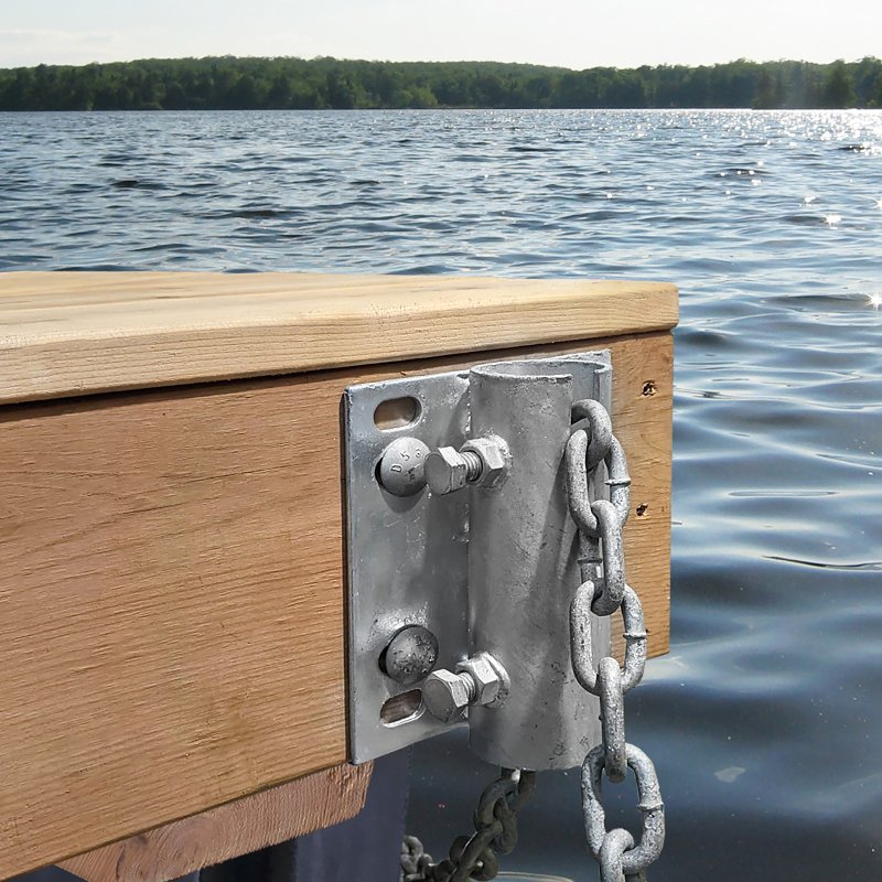 Multinautic 11104 Leg and Chain Holder, Steel, Galvanized, For: 1/2 x 3 in Carriage Bolts