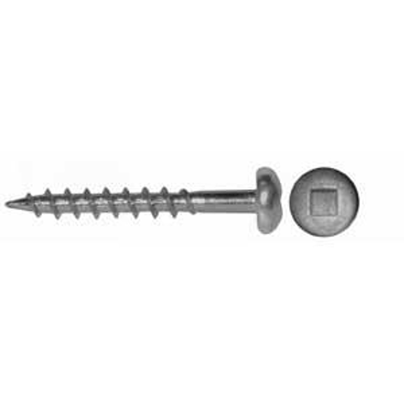 Reliable PKCSS8114C1 Deck Screw, #8-10 Thread, 1-1/4 in L, Coarse Thread, Pan Head, Square Drive, Regular Point, 100 BX