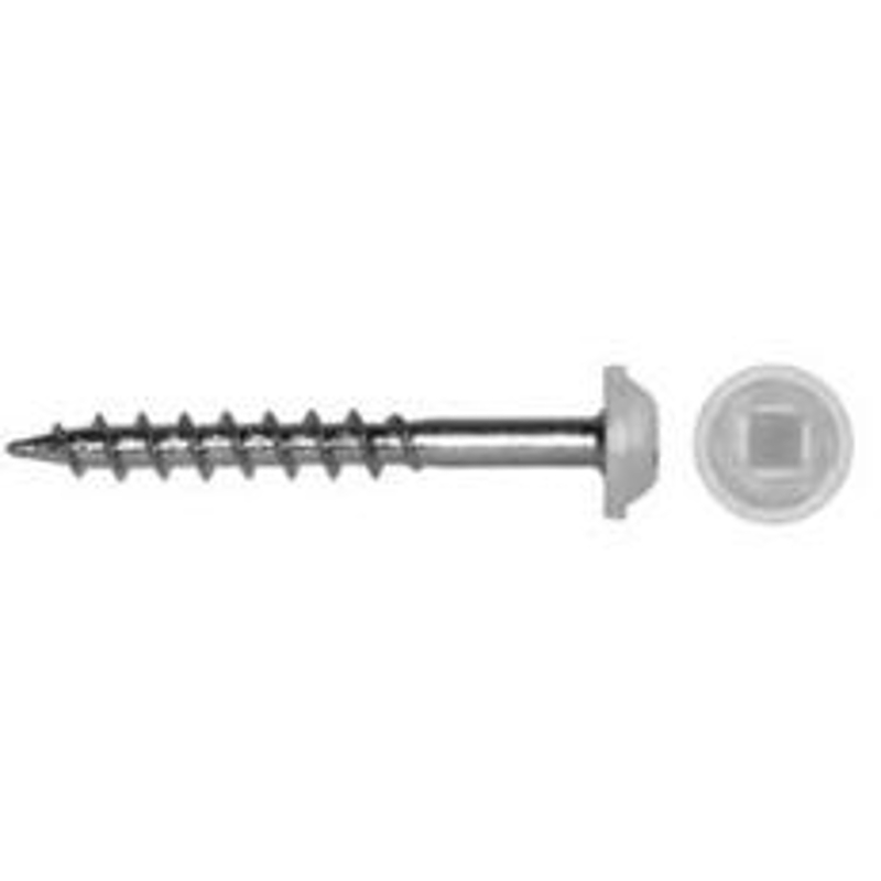 Reliable PWKCW8118J Screw, #8 Thread, 1-1/8 in L, Coarse, Partial Thread, Pan Washer Head, Square Drive, Regular Point