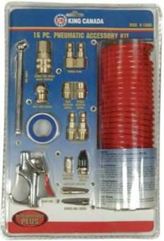 King Canada K-1620 Pneumatic Accessory Kit, Aluminum