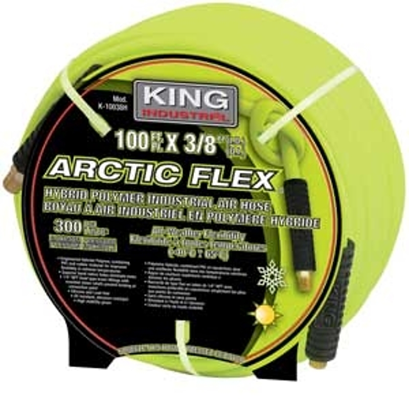 King Canada K-10038H Air Hose, 3/8 in ID, 100 ft L, NPT, 300 psi Pressure, Polymer