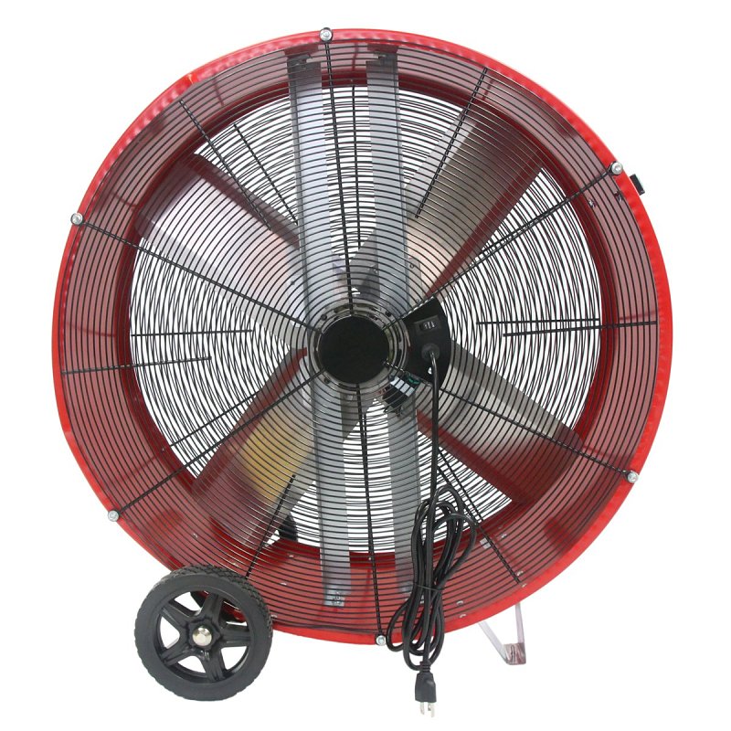 MaxxAir BF30DD Portable Barrel Fan, 120 V, 2-Speed, 4050 to 5000 cfm Air, Red