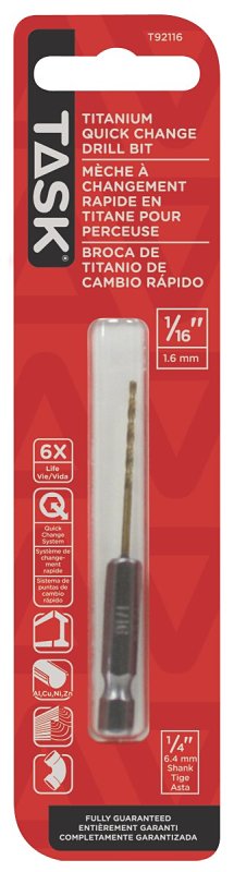 Task T92116 Drill Bit, 1/16 in Dia, 1/PK