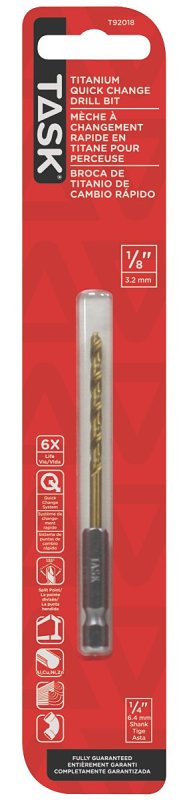 Task T92018 Drill Bit, 1/8 in Dia, 1/PK