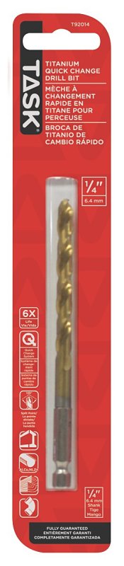 Task T92014 Drill Bit, 1/4 in Dia, 1/PK