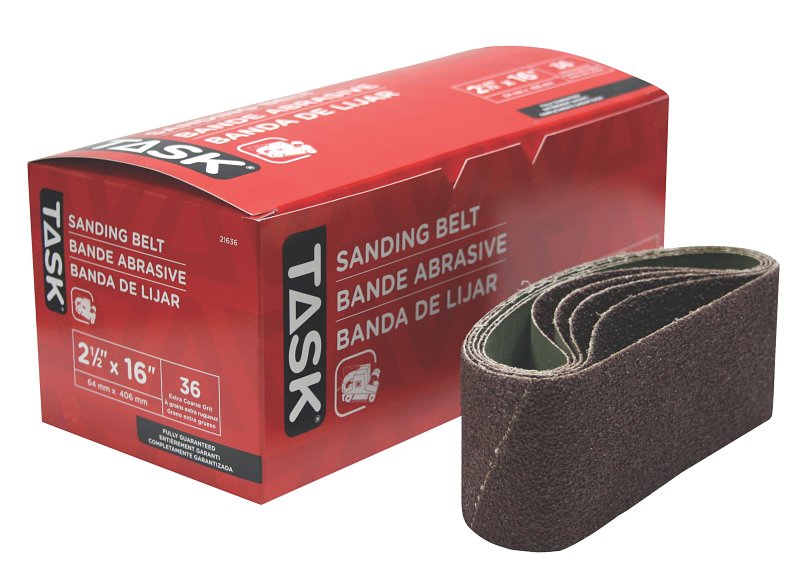 Task 21636 Sanding Belt, 2-1/2 in W, 16 in L, 36 Grit