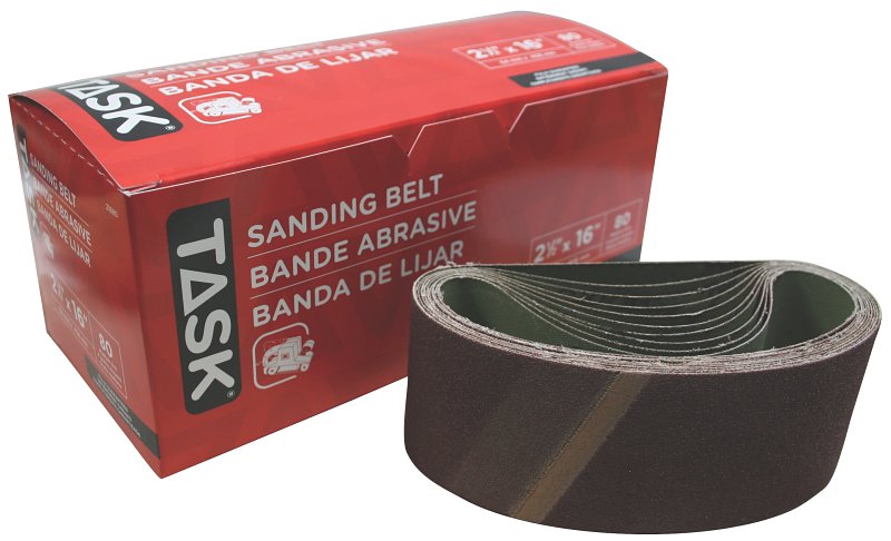 Task 21680 Sanding Belt, 2-1/2 in W, 16 in L, 80 Grit