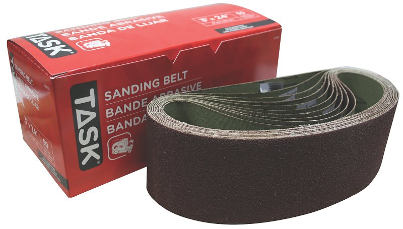 Task 32450 Sanding Belt, 3 in W, 24 in L, 50 Grit, Aluminum Oxide Abrasive