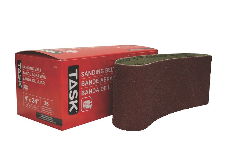 Task 42436 Sanding Belt, 4 in W, 24 in L, 36 Grit, Aluminum Oxide Abrasive