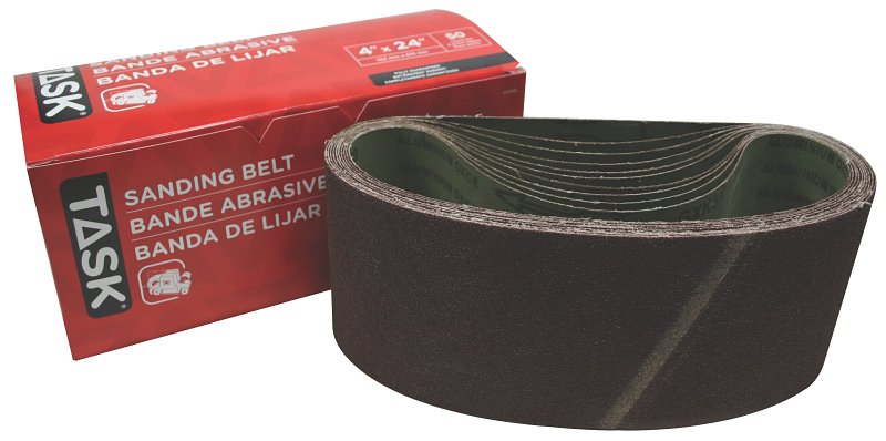 Task 42450 Sanding Belt, 4 in W, 24 in L, 50 Grit, Aluminum Oxide Abrasive