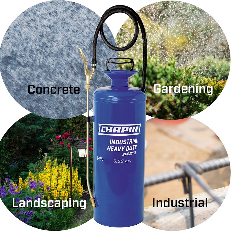 Chapin 1480 Handheld Sprayer, 3 gal Tank, Steel Tank, 42 in L Hose