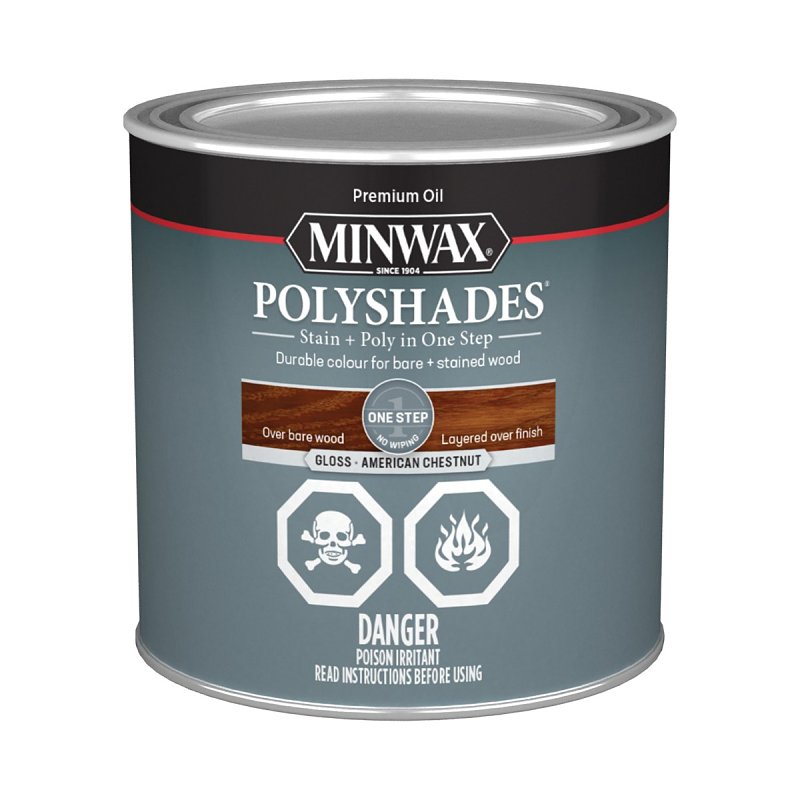 Minwax CM3475144 Polyshades, Gloss, Liquid, American Chestnut, 236 mL, Can