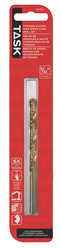Task T90932 Drill Bit, 9/32 in Dia, 1/PK
