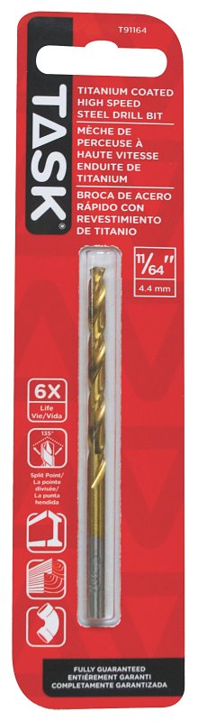 Task T91164 Drill Bit, 11/64 in Dia, 1/PK