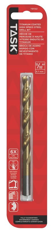 Task T91132 Drill Bit, 11/32 in Dia, 1/PK