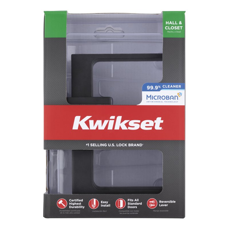 Kwikset Signature Series 720SAL 514 SQT CP Passage Lever, Matte, Zinc, Residential, Left, Right Hand, 1 Grade