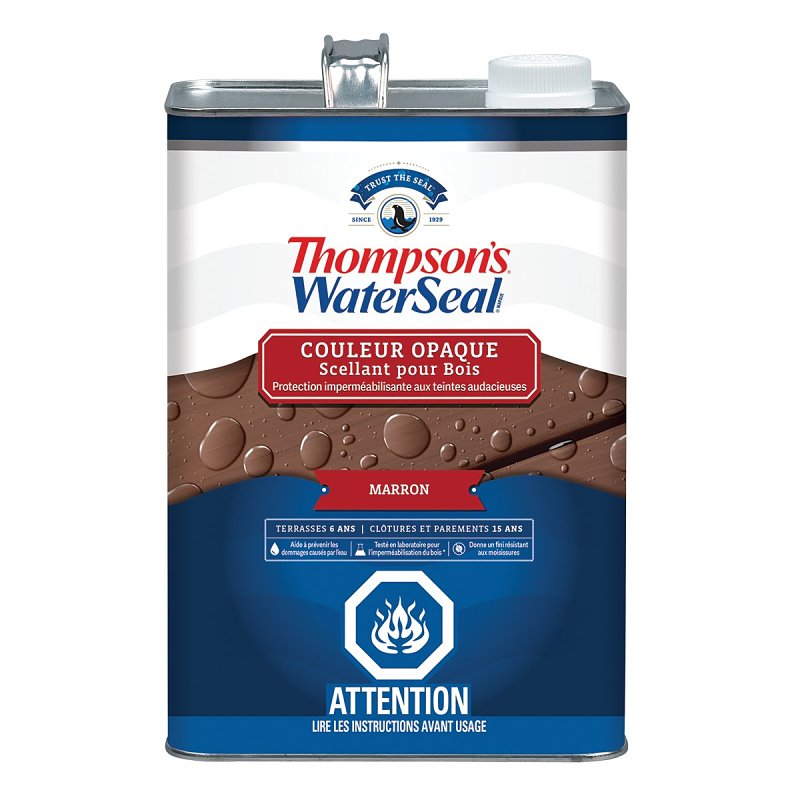 Thompson's WaterSeal THCP93301-16 Wood Sealer, Solid, Liquid, Chestnut Brown, 1 gal, Can