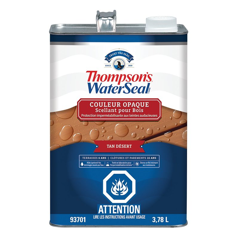 Thompson's WaterSeal THCP93701-16 Wood Sealer, Solid, Liquid, Desert Tan, 1 gal, Can