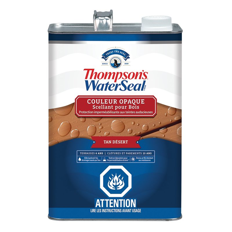 Thompson's WaterSeal THCP93701-16 Wood Sealer, Solid, Liquid, Desert Tan, 1 gal, Can