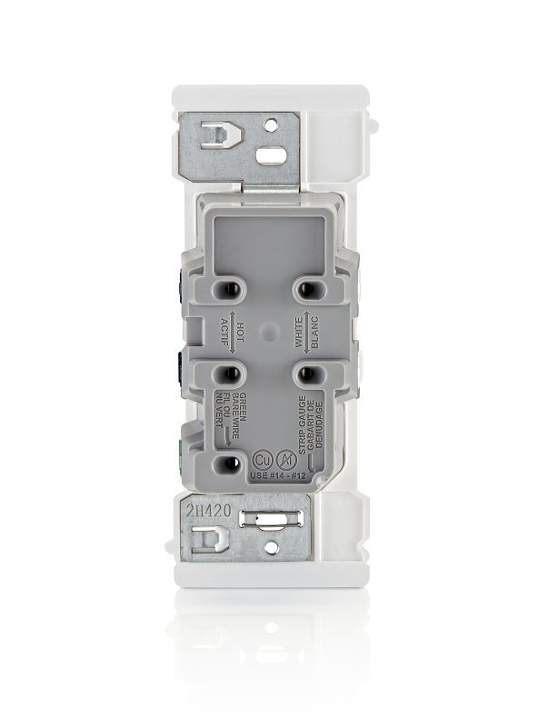 Decora B02-E5325-0SW Grounding Duplex Outlet, 2-Pole, 15 A, 125 VAC, Color-Coded Wiring, NEMA: NEMA 5-15R, White