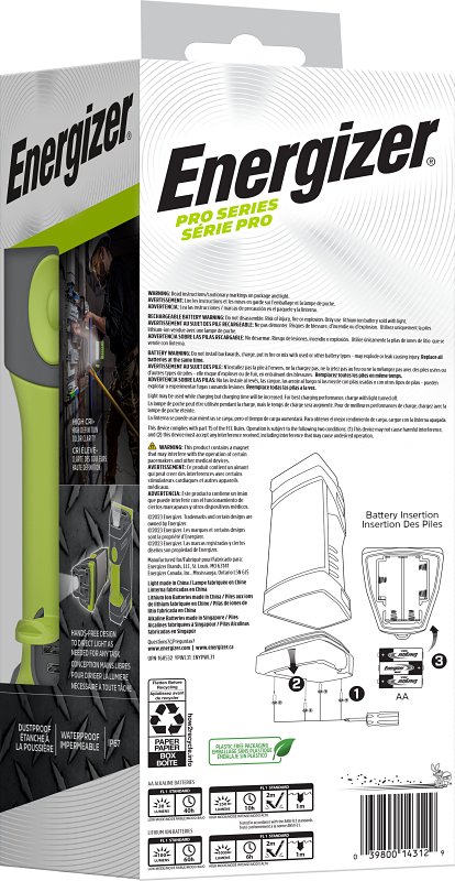 Energizer ENYPWL31 Work Light, Lithium-Ion Battery, LED Lamp, 1000 Lumens