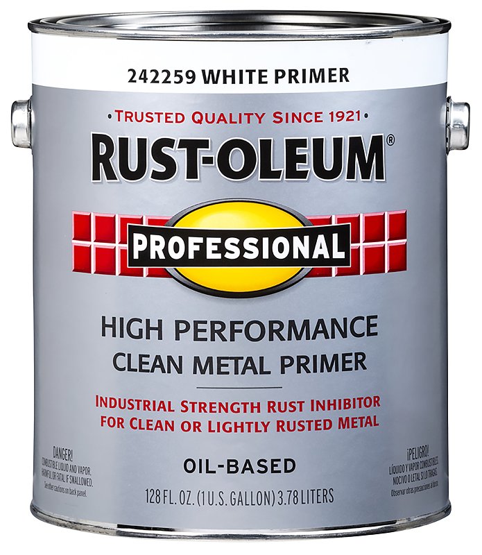 Rust-Oleum 242259 Primer, Flat, White, 1 gal Pail, Professional Type