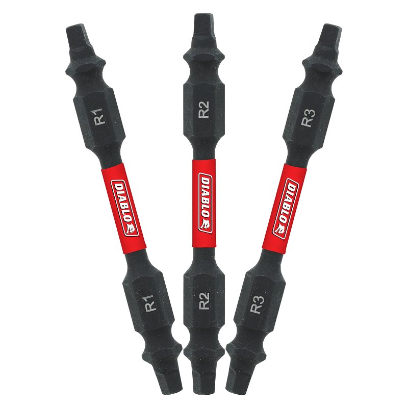 Diablo DDESQ225B Double Ended Drive Bit, #2 Drive, Square Drive, 2-1/2 in L