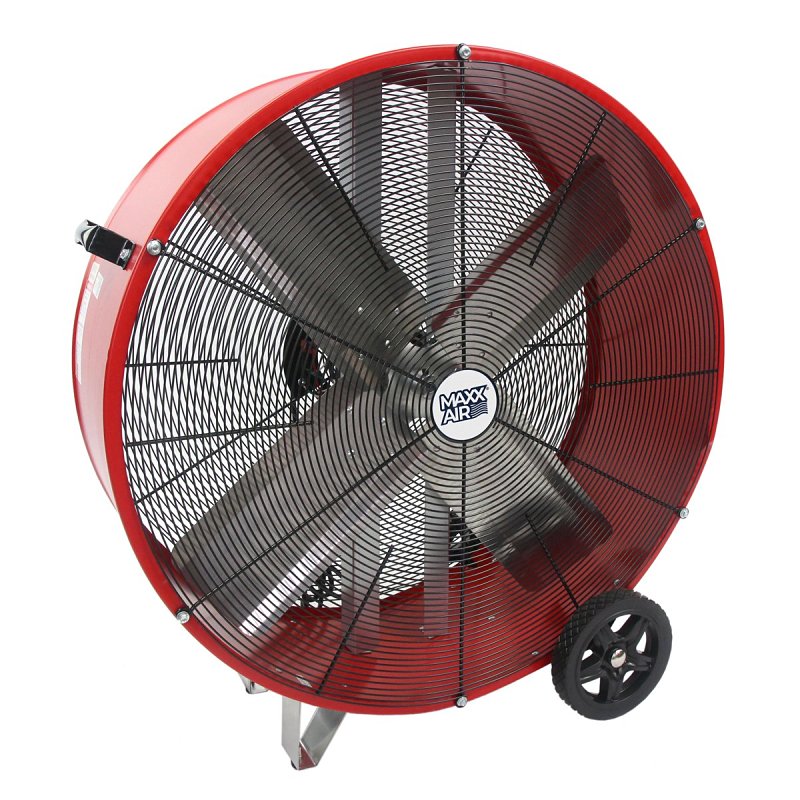 MaxxAir BF36DD Direct Drive Drum Fan, 6.56 A, 120 V, 2-Speed, 460 to 710 rpm Speed, 6300 to 9000 cfm Air, Steel