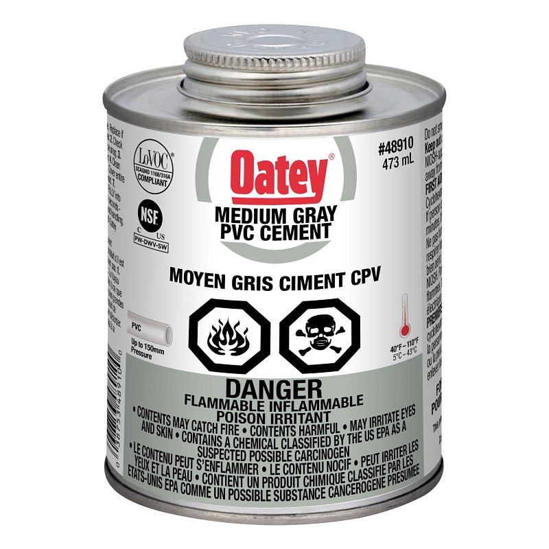 Oatey 31507 Cement, 473 mL, Liquid, Gray