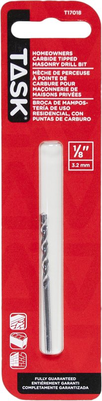 Task T17018 Rotary Drill Bit, 1/8 in Dia, 2-1/4 in OAL, Spiral Flute