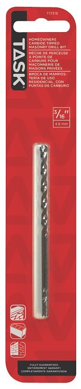 Task T17316 Rotary Drill Bit, 3/16 in Dia, 3-3/8 in OAL, Spiral Flute