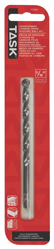 Task T17516 Rotary Drill Bit, 5/16 in Dia, 4-5/8 in OAL, Spiral Flute