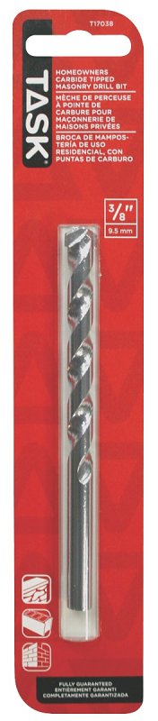 Task T17038 Rotary Drill Bit, 3/8 in Dia, 4-5/8 in OAL, Spiral Flute