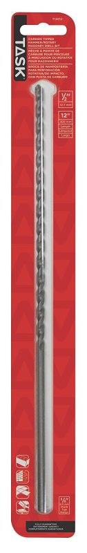 Task T14014 Drill Bit, 1/4 in Dia, 12 in OAL, Percussion, Spiral Flute