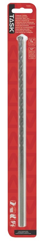 Task T14516 Rotary Drill Bit, 5/16 in Dia, 12 in OAL, Long, Percussion, Spiral Flute