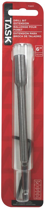Task T12011 Drill Bit Extension, 1/4 in Shank, Hex Shank, 6 in L