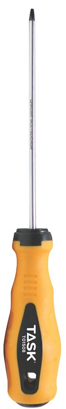 Task T01508 Screwdriver, #0 Drive, Square Recess Drive, 4 in L Shank, Rubber Handle, Soft Touch Grip Handle