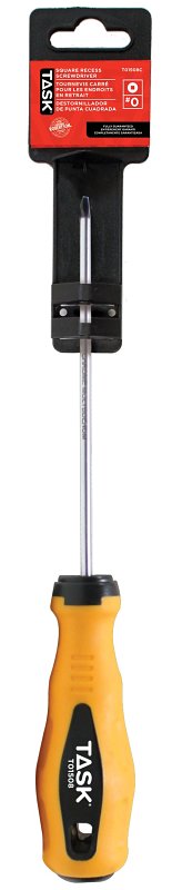 Task T01508C Screwdriver, #0 Drive, Square Recess Drive, 4 in L Shank, Rubber Handle, Soft Touch Grip Handle