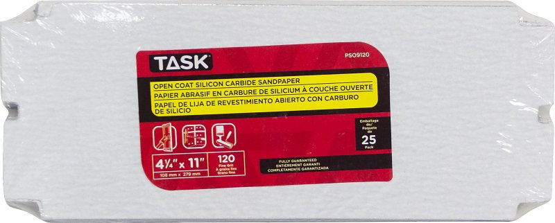 Task PSO9120 Drywall Sandpaper, 11 in L, 4-1/4 in W, 120 Grit, Fine, Silicone Carbide Abrasive