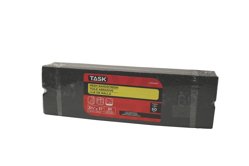 Task MS63080 Sandscreen, 11 in L, 3-5/16 in W, 80 Grit, Medium, Silicon Carbide Abrasive