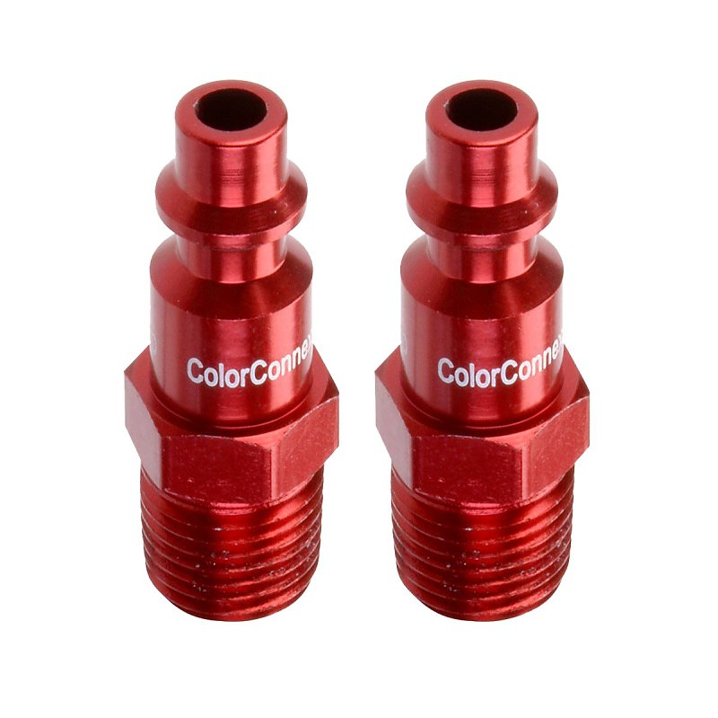 ColorConnex A73440D-2PK Plug, Industrial Interchange, 1/4 in, MNPT, Aluminum