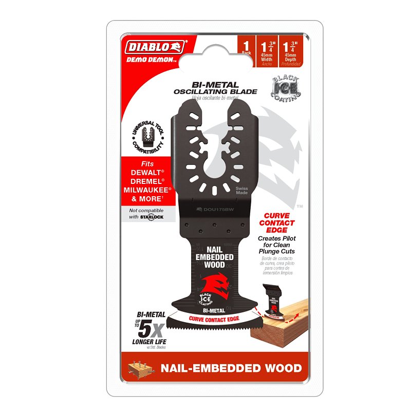 Diablo Demo Demon DOU175BW Oscillating Blade, 1-3/4 in D Cutting, Bi-Metal
