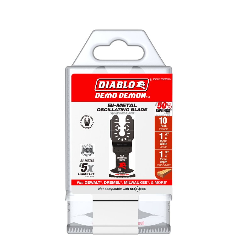 Diablo Demo Demon DOU175BW10 Oscillating Blade, 1-3/4 in D Cutting, Bi-Metal
