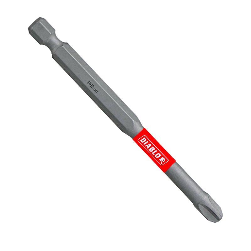 Diablo DPH335P2 Drive Bit, #3 Drive, Phillips Drive, 1/4 in Shank, Hex Shank, 3-1/2 in L