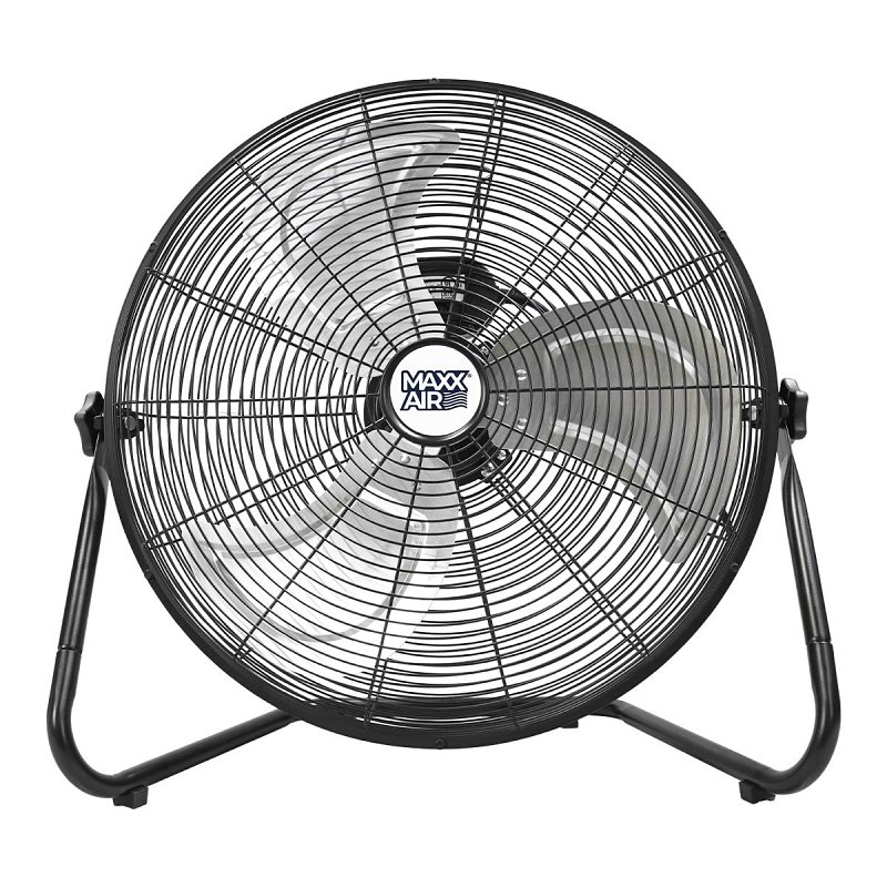 MaxxAir HVFF 20 High-Velocity Floor Fan, 120 V, 20 in Dia Blade, 3-Speed, 1500 to 2250 cfm Air, Black