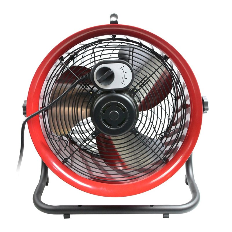 MaxxAir HVFF16TRED Floor Fan, 120 V, 3-Speed, 1350 rpm Speed, 1600 cfm Air, Black/Red
